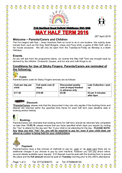 May Half-Term 2016 - Sticky Fingers Enfield