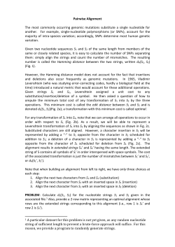 Pairwise Alignment - Algorithmic Biology Lab