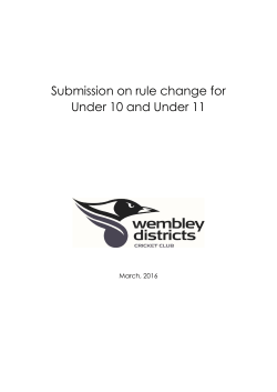 Submission on rule change for Under 10 and Under 11