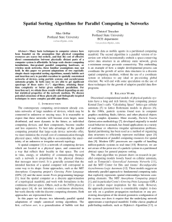 Spatial Sorting Algorithms for Parallel Computing in Networks