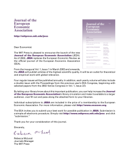 Journal of the European Economic Association
