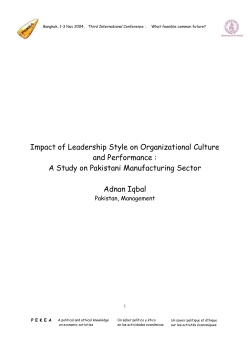 Impact of Leadership Style on organizational Culture and Performance