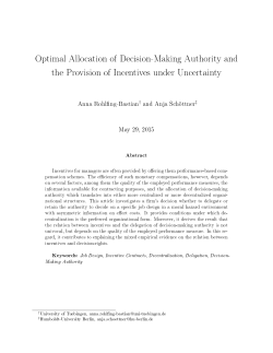 Optimal Allocation of Decision-Making Authority