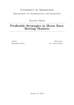 Profitable Strategies in Horse Race Betting Markets