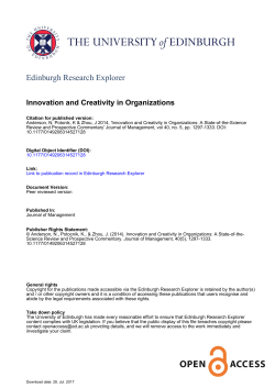 Innovation and Creativity in Organizations