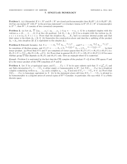 7. SINGULAR HOMOLOGY Problem 2. (a) Let n