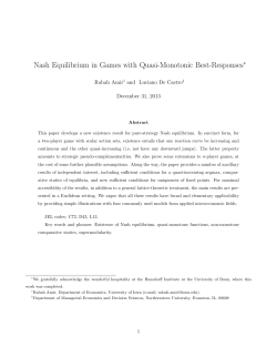 Nash Equilibrium in Games with Quasi-Monotonic