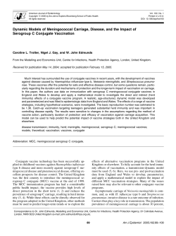 Dynamic Models of Meningococcal Carriage