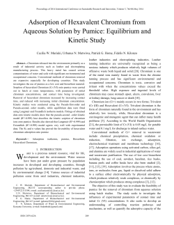 Adsorption of Hexavalent Chromium from Aqueous Solution by