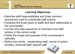 Learning Objectives &bull; Describe staff responsibilities and three