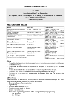 Intro to Computing Aims Objectives