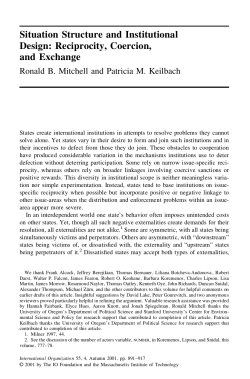 Situation Structure and Institutional Design: Reciprocity, Coercion