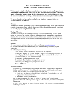 Rose Tree Media School District Twitter Guidelines for Classroom Use