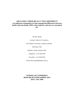 ARE FAMILY FIRMS REALLY THAT DIFFERENT?