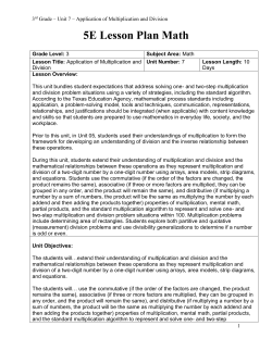 5E Lesson Plan Math