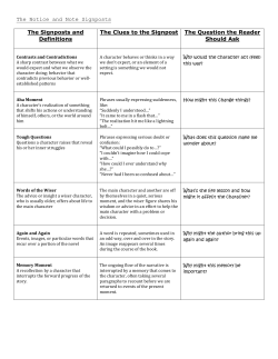 The Notice and Note Signposts The Signposts and Definitions The