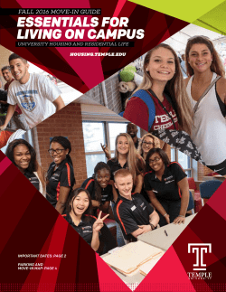 TEMPLE UNIVERSITY FALL 2016 MOVE