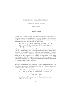 1. Introduction Matroids and Coxeter groups. The classical notion of