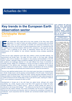 Key trends in the European Earth observation sector Actuelles de l`Ifri