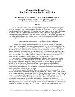 Commingling Dairy Cows: Pen Moves, Stocking Density, and Health