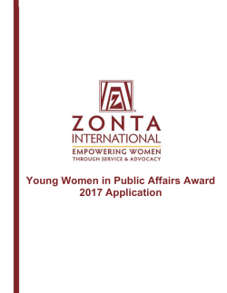 Young Women in Public Affairs Award 2017 Application