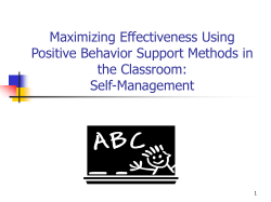 Maximizing Effectiveness Using Positive Behavior Support Methods
