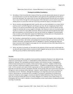 Code of Ethics - Church of God Ministries