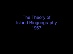 The Theory of Island Biogeography