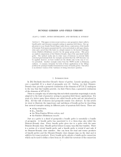 BUNDLE GERBES AND FIELD THEORY 1. Introduction In [Br