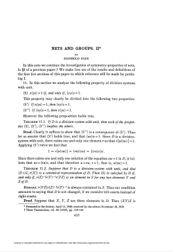 NETS AND GROUPS. II*