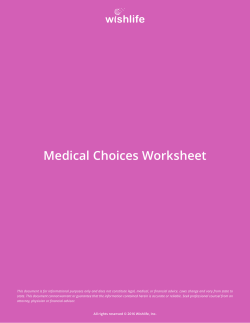 Medical Choices Worksheet