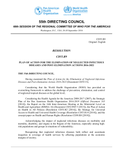 CD55.R9 Plan of Action for the Elimination of Neglected Infectious