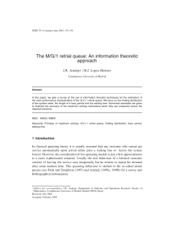 Idescat. SORT. The M/G/1 retrial queue: An information theoretic