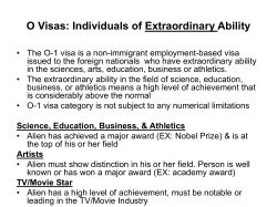 O Visas: Individuals of Extraordinary Ability