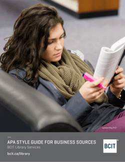 APA Style Guide for Business Sources