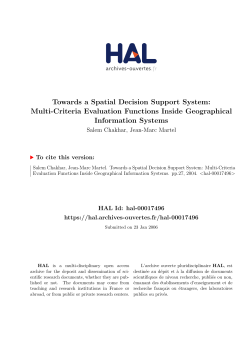 Towards a Spatial Decision Support System: Multi-Criteria