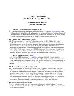 GREATER EASTSIDE JUNIOR FOOTBALL ASSOCIATION