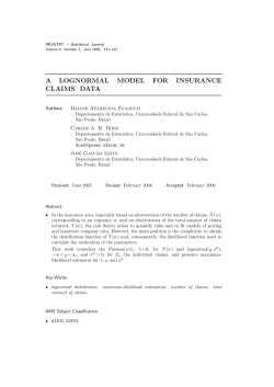 A LOGNORMAL MODEL FOR INSURANCE CLAIMS DATA