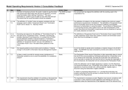 Model Operating Requirements Version 3 Consultation