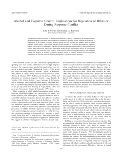 Alcohol and Cognitive Control