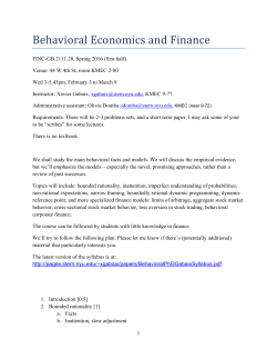 Behavioral Economics and Finance