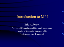 Introduction to MPI - May 2001 - Faculty of Computer Science