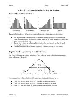 Activity 7.2.3 &ndash; Examining Values in Data Distributions