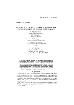 optimization of bicriterion quasi-concave function subject to linear