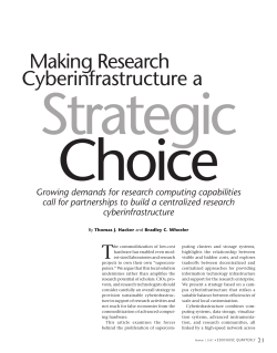 Making Research Cyberinfrastructure a Strategic Choice