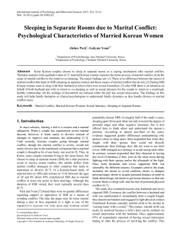 Marital Conflict, Married Korean Women, Sexual Intimacy, Sleeping
