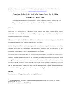 Stage-Specific Predictive Models for Breast Cancer Survivability