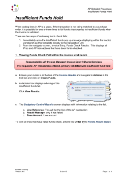 Insufficient Funds Hold