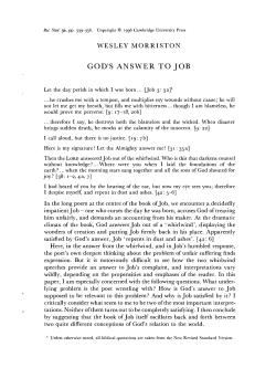 GOD`S ANSWER TO JOB