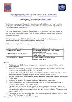 Charging Policy Oct 2016 - Westminster Nursery School